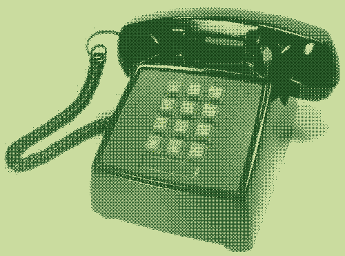 a dithered picture of a telephone